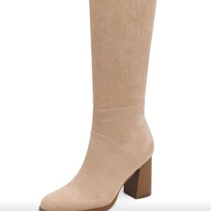 Tan Knee-High Suede Women's Boots